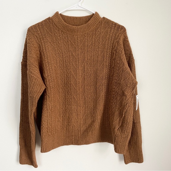 Amazon Essentials Dark Camel Cable Knit Sweater - Picture 1 of 6